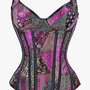 Vibrant Patchwork Corset Top